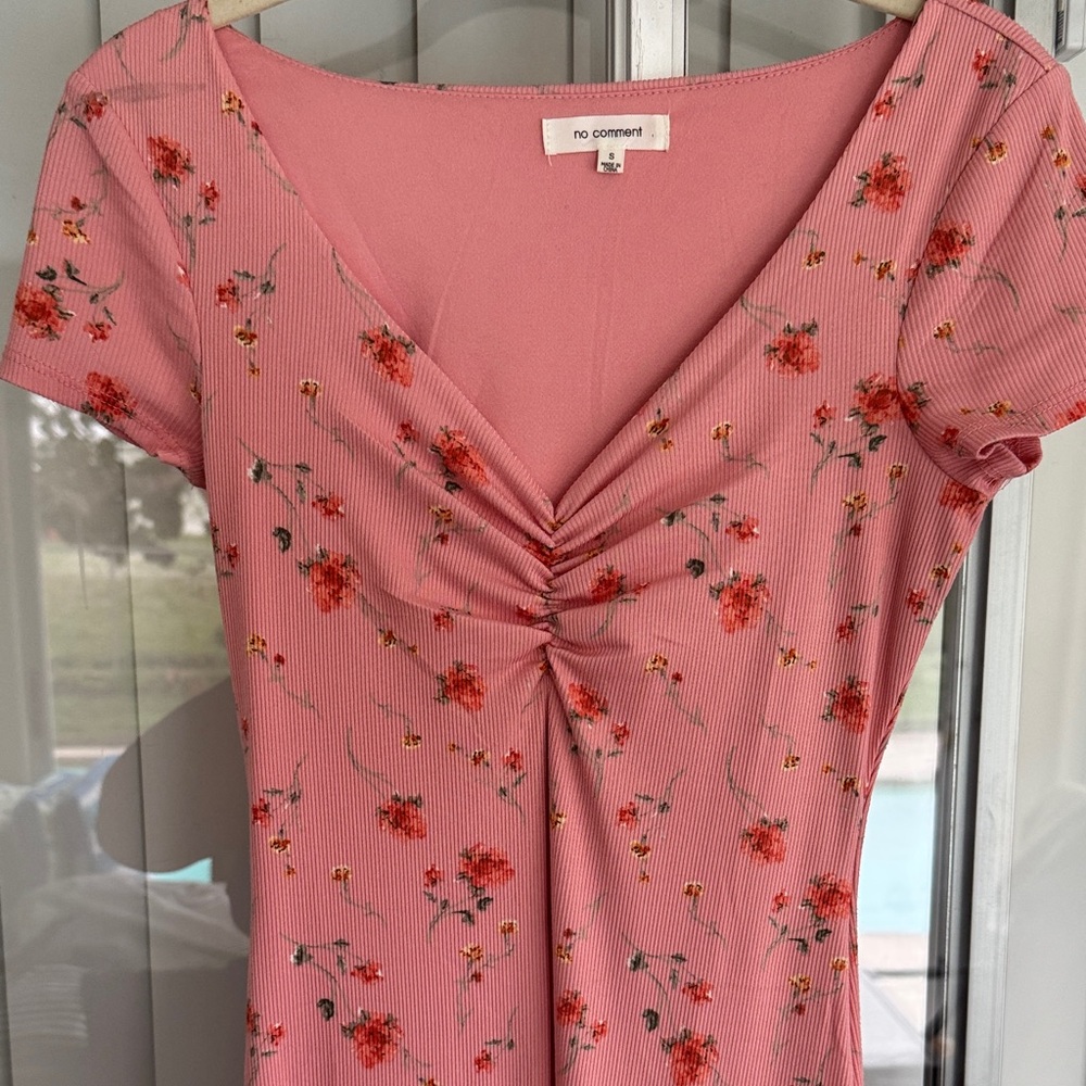 No Comment Pink Floral Maxi Dress